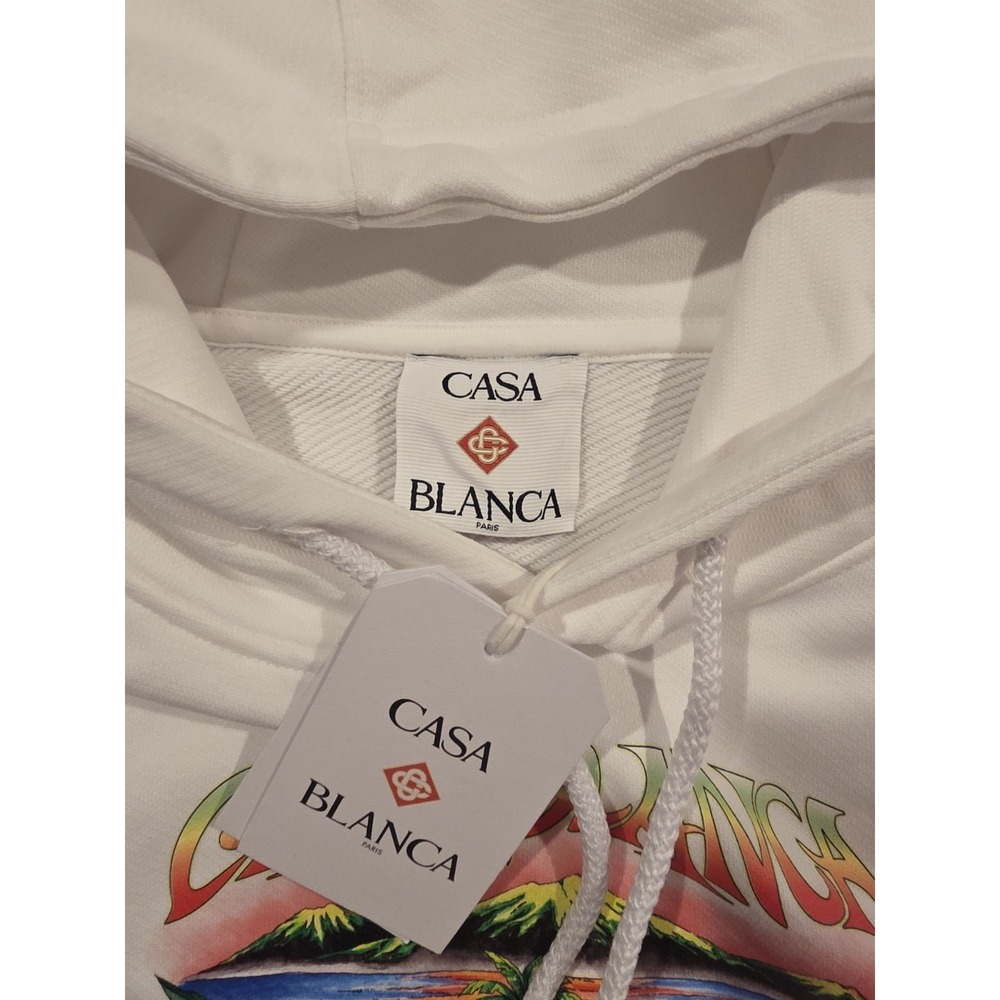 CASABLANCA White Innocence Triangle Hoodie New & Authentic - Picture 4 of 9
